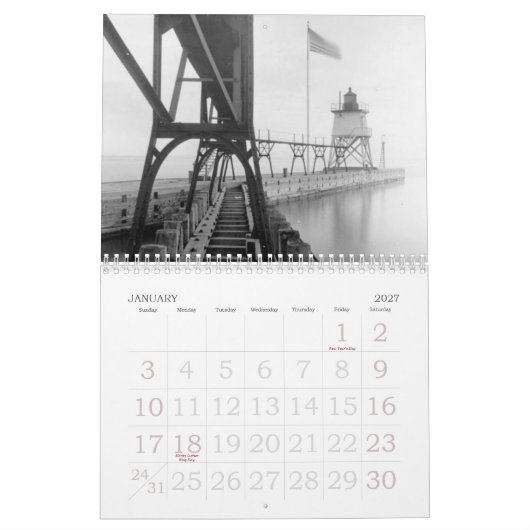 Oude lichthuizen kalender (Jan 2027)