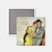 Oude liefde en romantiek, achtbaanrit magneet (Voorkant / Achterkant)