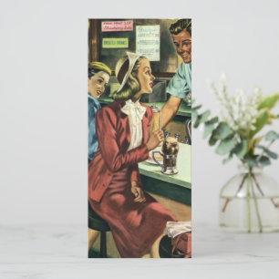 Oude liefde en romantiek, dame bij de frisdrankwin