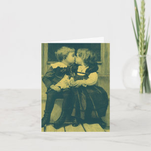 Oude liefde en romantiek, kinderen kussen bedankt