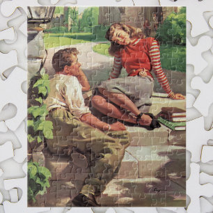 Oude liefde en romantiek, middelbare school gelief legpuzzel