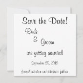 Oude liefde en romantiek, pasgehuwden save the dat save the date (Achterkant)