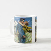 Oude liefde en romantiek pasgetrouwden kopen eerst koffiemok (Voorkant links)