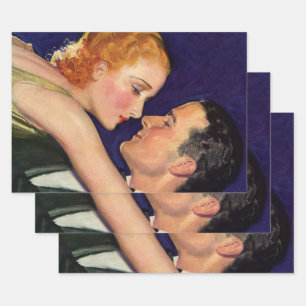 Oude liefde en romantiek, retro Hollywood-films Inpakpapier Vel