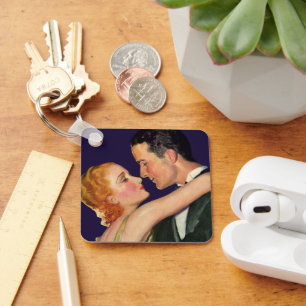 Oude liefde en romantiek, retro Hollywood-films Sleutelhanger