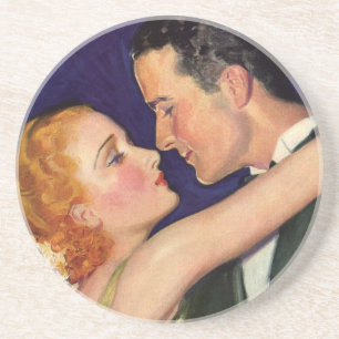 Oude liefde en romantiek, retro Hollywood-films Zandsteen Onderzetter