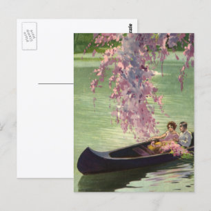 Oude liefde en romantiek, romantische kano-vaartoc briefkaart