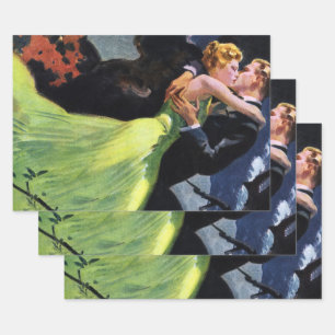 Oude liefde en romantiek, romantische kus inpakpapier vel