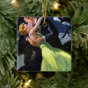 Oude liefde en romantiek, romantische kus keramisch ornament