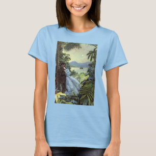 Oude liefde en romantiek, romantische tropische ki t-shirt