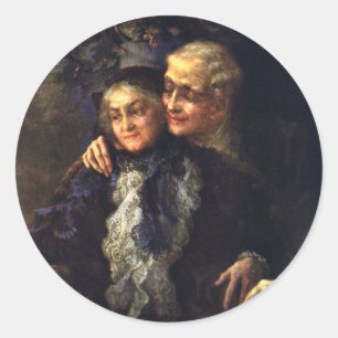 Oude liefde en romantiek, romantische victoriaanse ronde sticker