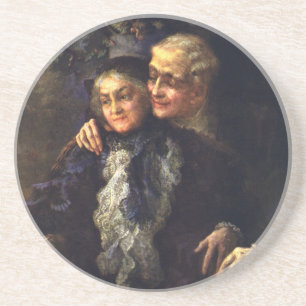 Oude liefde en romantiek, romantische victoriaanse zandsteen onderzetter