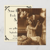 Oude liefde, romantiek, romantisch, save the date kaart (Voorkant / Achterkant)