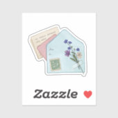 Oude liefdesbrief sticker (Vel)