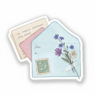 Oude liefdesbrief sticker