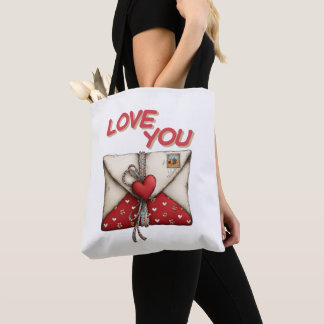 Oude liefdesbrief valentine hart draagtas