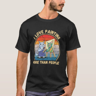 Oude lieve kat Ik hou meer van schilderen dan van  T-shirt