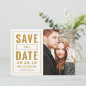 Oude lijst save-the-date-aankondiging save the date (Staand voorkant)