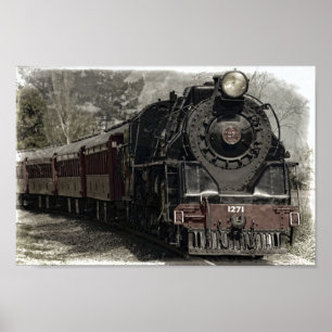 Oude locomotief poster