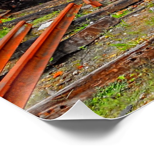 Oude locomotieven en treinstellen perfect poster (Hoek)