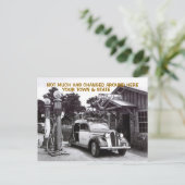 OUDE LOGVULSTATION & AUTO ~NOSTALGIC Briefkaart! Briefkaart (Staand voorkant)