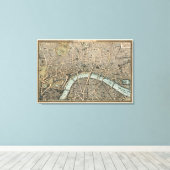 Oude Londen kaart 1892 Canvas Afdruk (Insitu (Houten vloer))