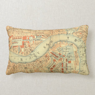 oude Londen River Thames kaart print kussens