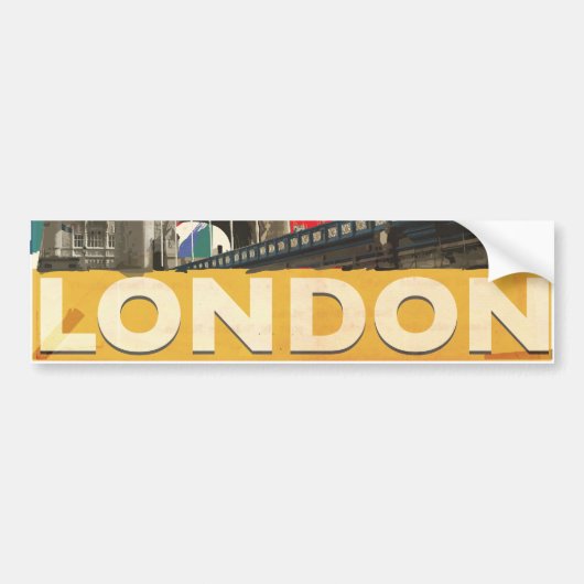 Oude Londense Poster Bumpersticker (Voorkant)