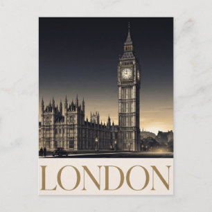 Oude Londense Reisposter met Big Ben Briefkaart