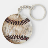 Oude  look Baseball Keychains PERSONALISEERD Sleutelhanger (Achterkant)