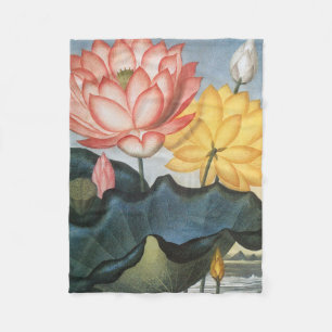 Oude Lotusbloemen, De Heilige Egyptische Boon Fleece Deken
