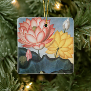 Oude Lotusbloemen, De Heilige Egyptische Boon Keramisch Ornament