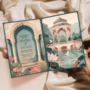 Oude Lotusvijver Rustic Indiaas Paleis Bruiloft