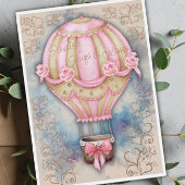 Oude Luchtballon Valentijnsdag Folie Feestdagenkaart