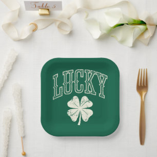 Oude Lucky Clover St. Patrick's Day Papieren Bordje