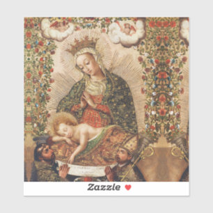 Oude Maagd van de Cuzco-school die het Christuskin Sticker