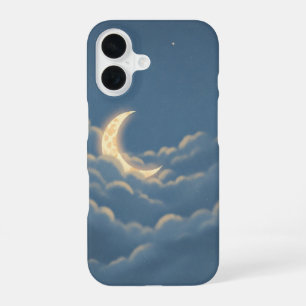 Oude maan tussen de wolken iPhone 16 hoesje
