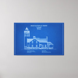 Oude Mackinac Point Light - Michigan - AD Canvas Afdruk