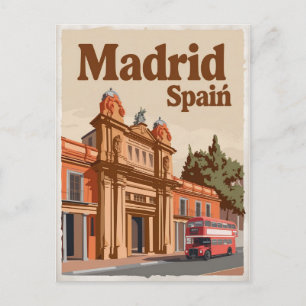 Oude Madrid Spanje luchtzicht souvenirs, cadeaus Briefkaart