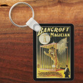 Oude Magie Poster, Goochelaar Bancroft en Leeuw Sleutelhanger (Voorkant)