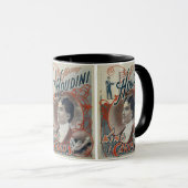 Oude Magie Poster, Goochelaar Harry Houdini Mok (Voorkant rechts)