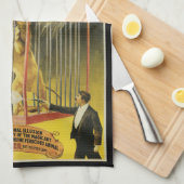 Oude Magie Poster, Magiër Bancroft en Leeuw Theedoek (Quarter Fold)