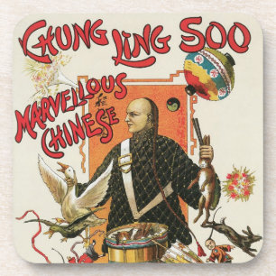 Oude Magieposter, Goochelaar Chung Ling Soo Bier Onderzetter