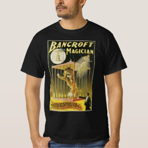 Oude magische poster, goochelaar Bancroft en Leeuw T-shirt