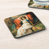 Oude magische poster, goochelaar Frederick Bancrof Bier Onderzetter (Linkerzijde)