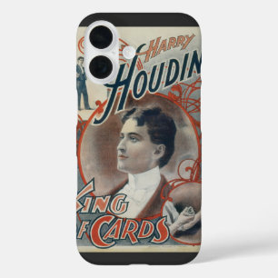Oude magische poster, goochelaar Harry Houdini iPhone 16 Hoesje