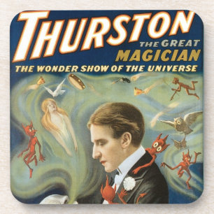 Oude Magische Poster, Thurston, De Grote Magiër Bier Onderzetter