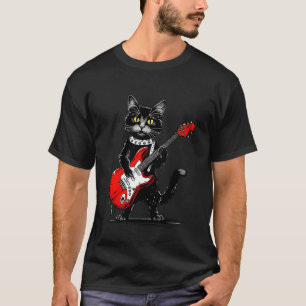 Oude Maine Coon Kat Speelt Gitaar Grappige Kitten T-shirt