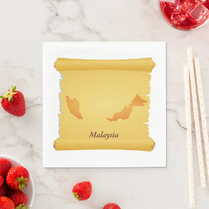 Oude Maleisische landkaartrol Oude Wereld Reis Servet