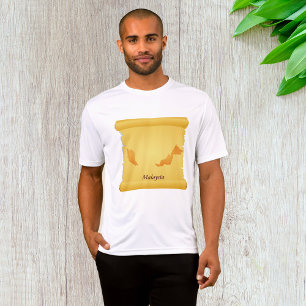 Oude Maleisische landkaartrol Oude Wereld Reis T-shirt